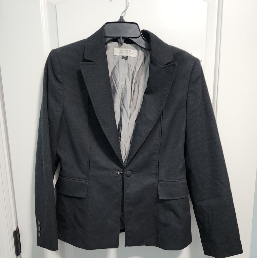 Tahari black blazer jacket sz 10P